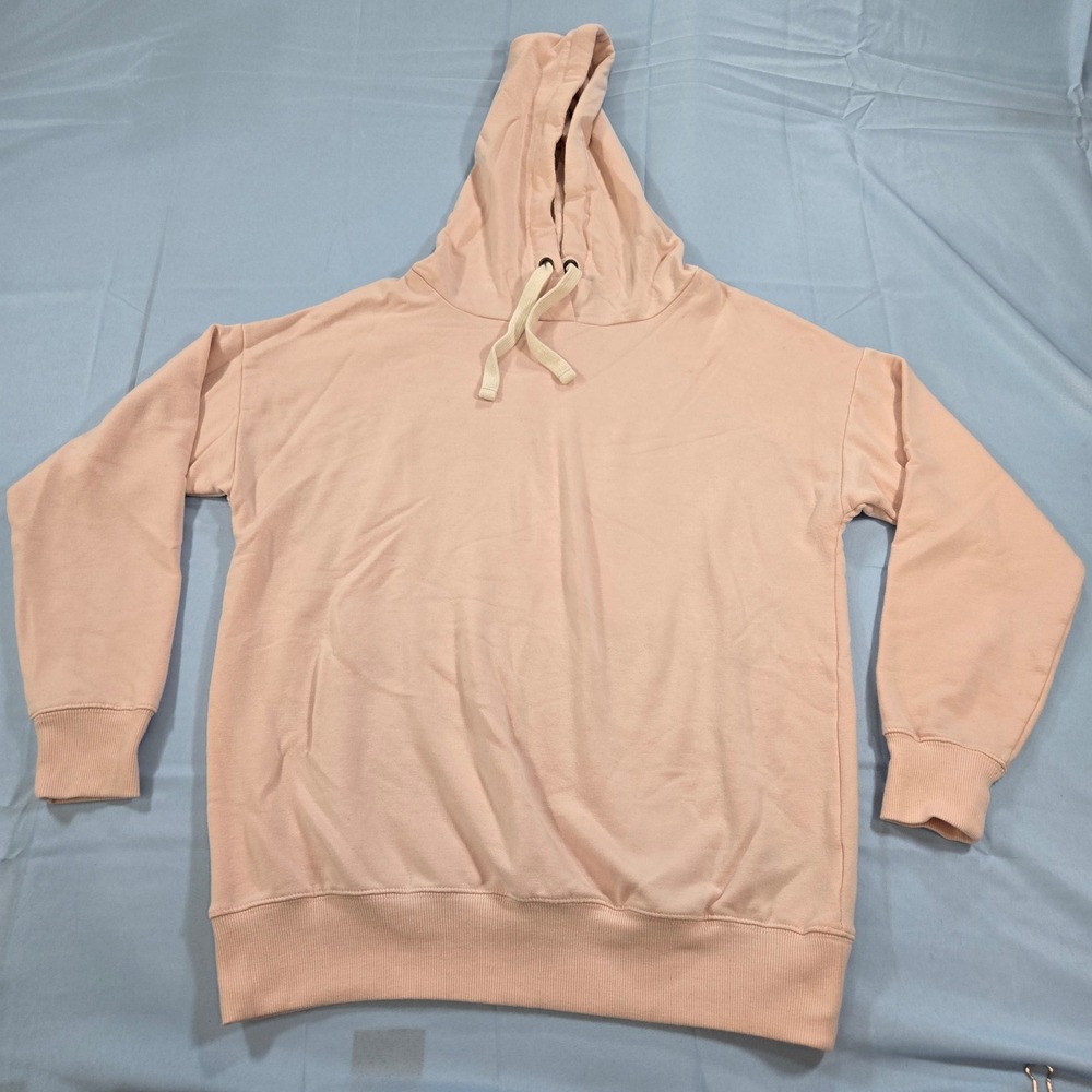 Buffalo David Bitton Womens Peach Pink Long Sleeve Drawstring Hoodie Small